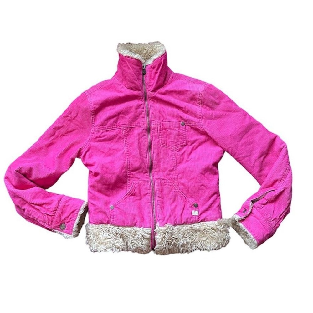 gorgeous Y2K pink roxy Sherpa faux fur coat